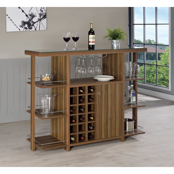 Wrought Studio Aadil Open Shelf Bar with Wine Storage Wayfair